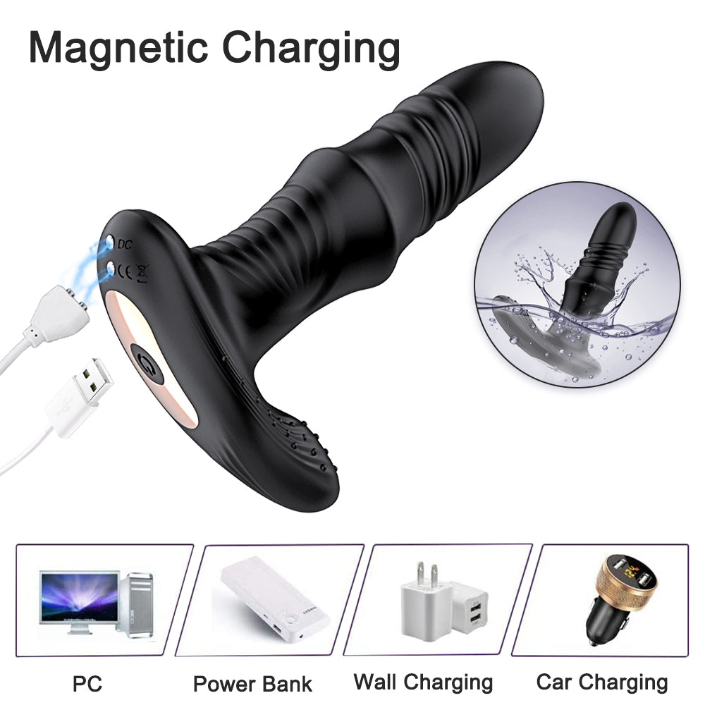 Schwarzer Vibrator mit Ladekabel