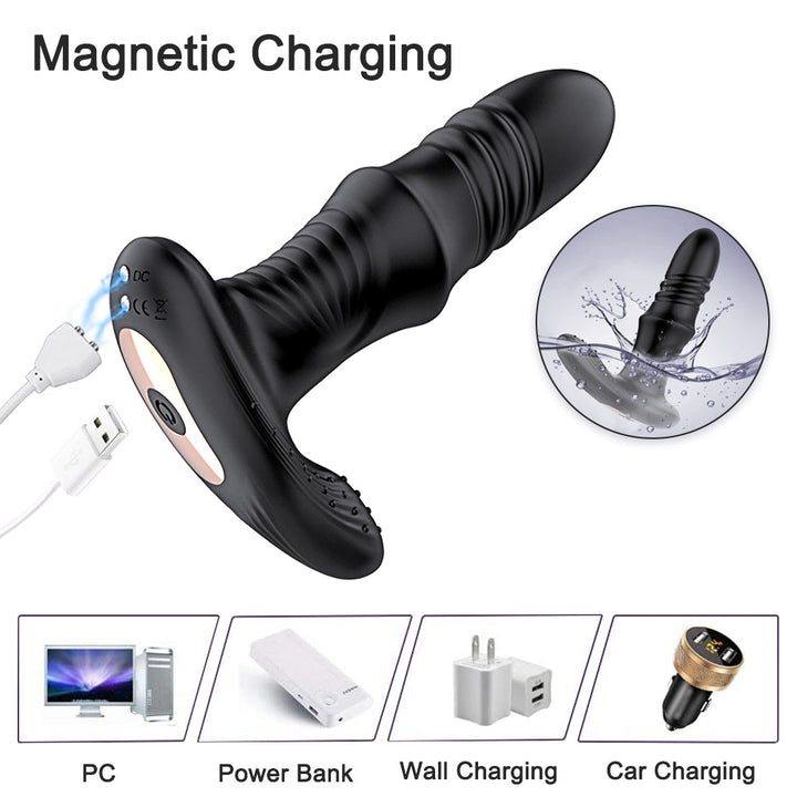 Schwarzer Vibrator mit Ladekabel
