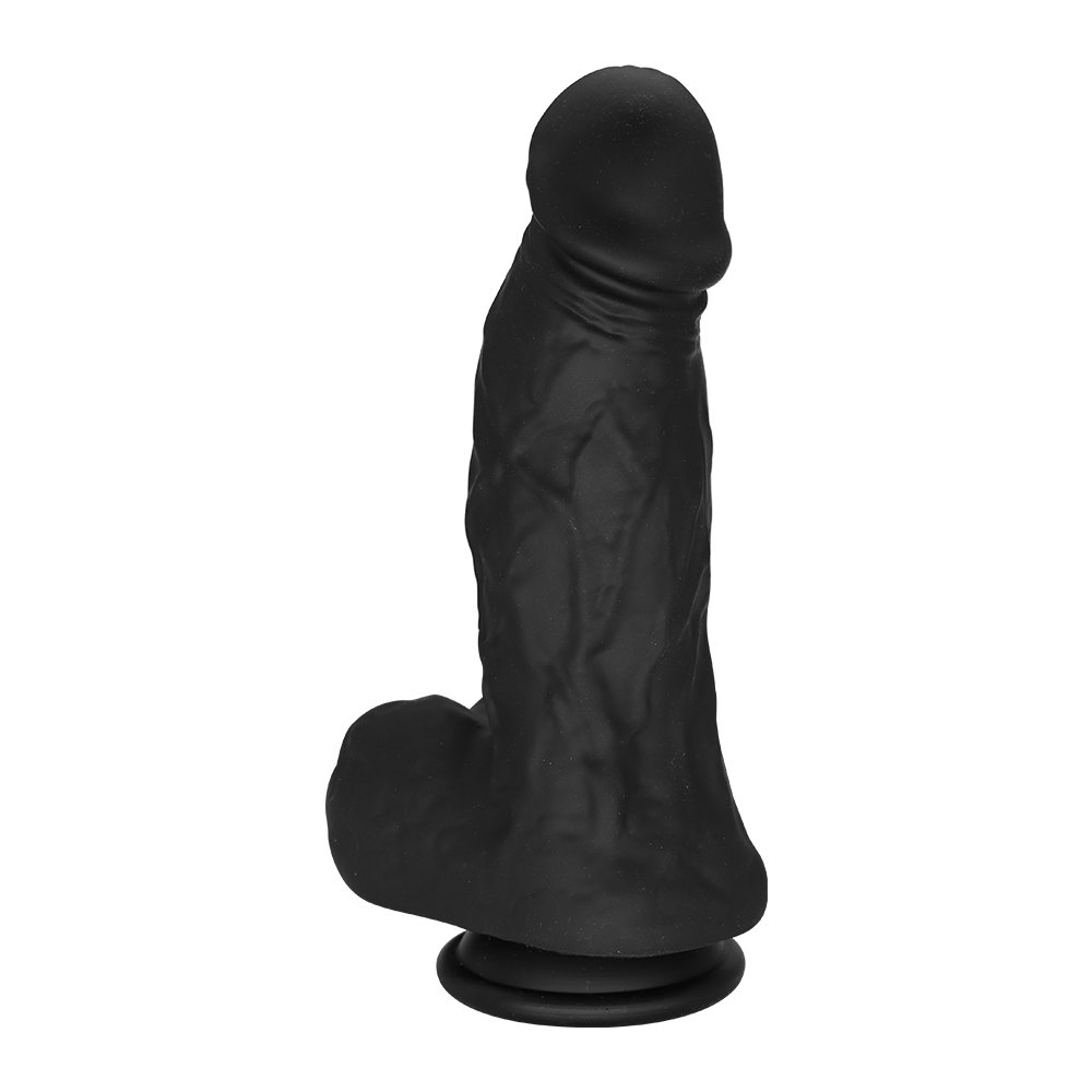 Schwarzer Dildo mit Saugnapf
