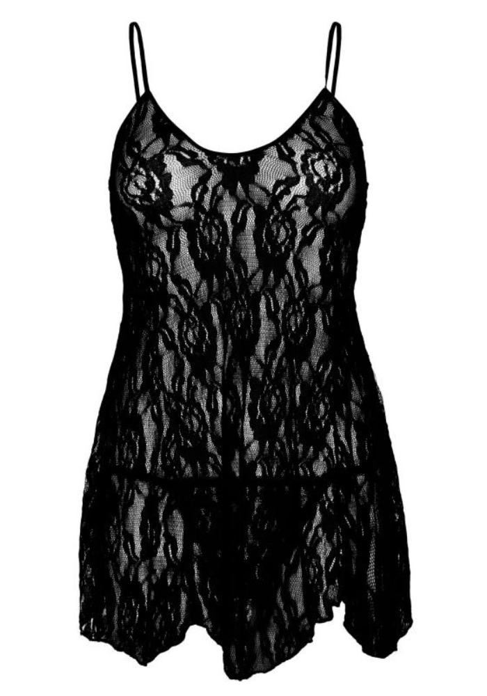 My Dreams Rose Spitze Babydoll - Schwarz