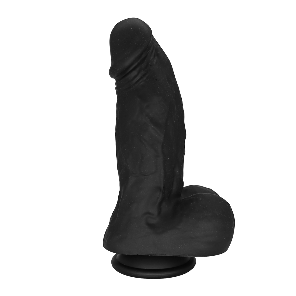 Schwarzer Dildo mit Saugnapf