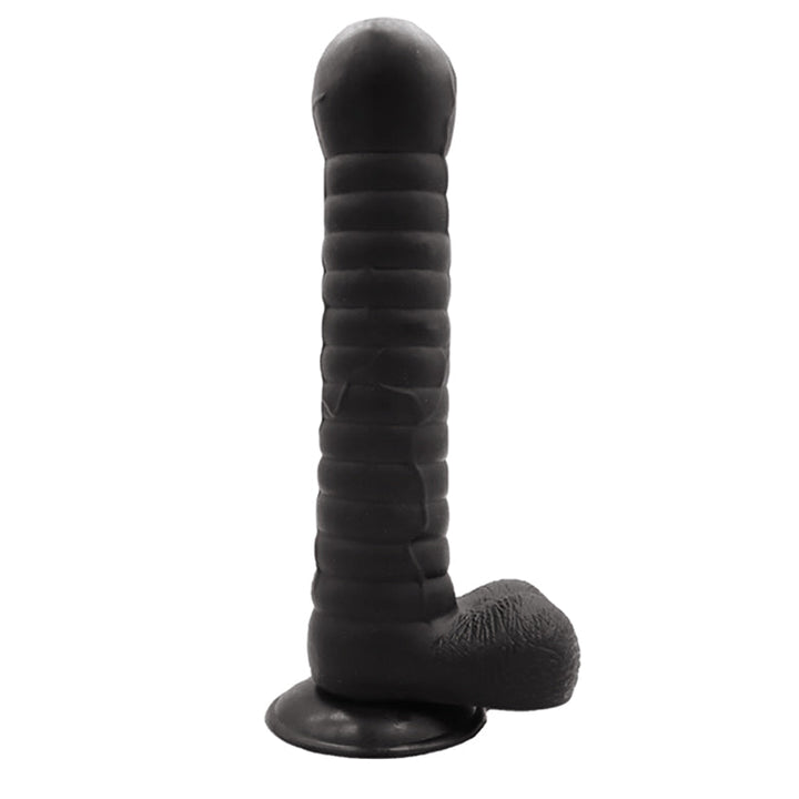 Schwarzes Dildo mit Saugnapf