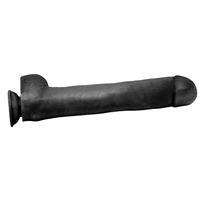 Schwarzer Dildo mit Saugnapf