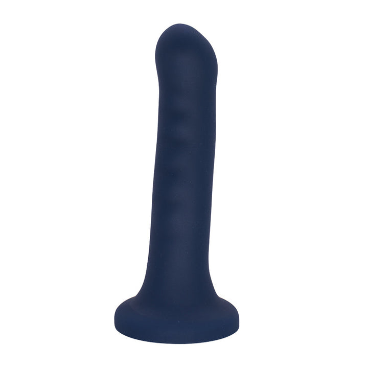 Blauer Dildo mit geriffelter Oberfläche