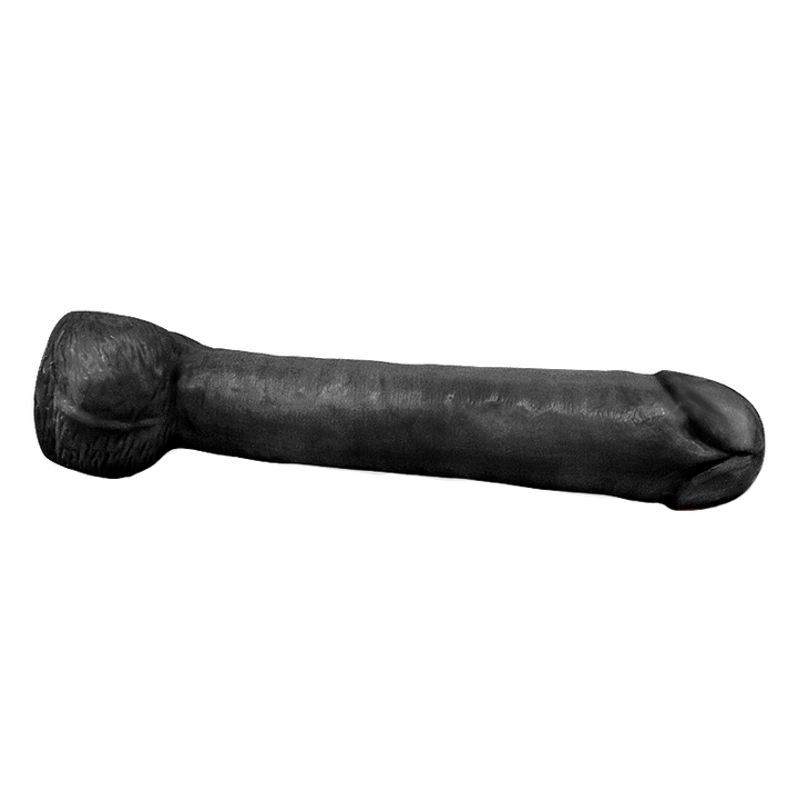 Schwarzer Dildo auf weißem Hintergrund