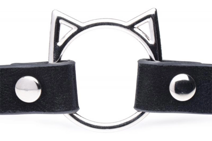 Kinky Kitty Ring Slim Choker - Schwarz