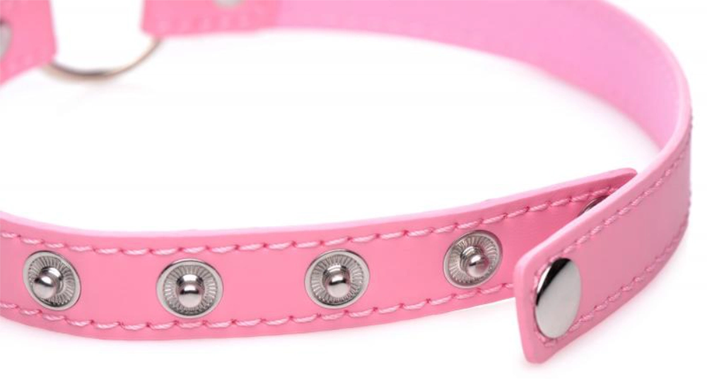 Kinky Kitty Ring Slim Choker - Pink