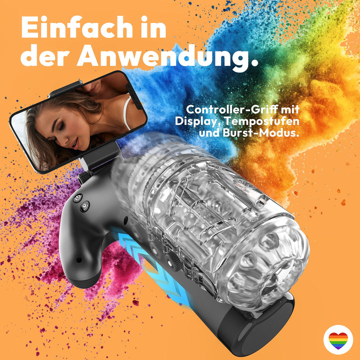 Elektrischer Masturbator mit Smartphone Halterung Game flight cup / The champion