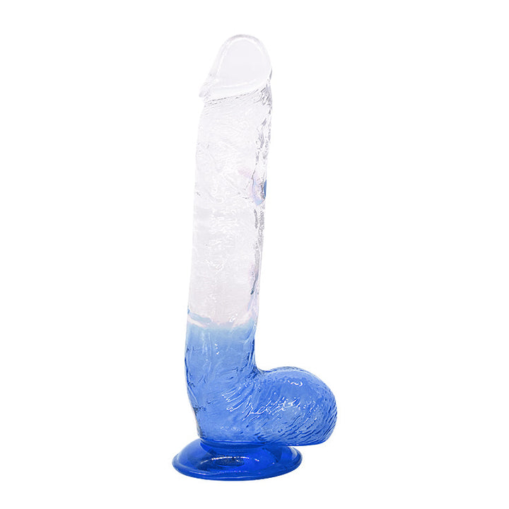 Dildo aus phthalatfreiem PVC, Größe L (28,5 cm Gesamtlänge, 4,8 cm Durchmesser) – realistischer Dildo in Gelb, Rot, Lila & Blau, wasserdicht, körperfreundliches Material, hautfreundlich
