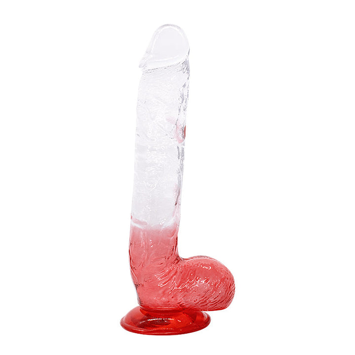 Dildo aus phthalatfreiem PVC, Größe L (28,5 cm Gesamtlänge, 4,8 cm Durchmesser) – realistischer Dildo in Gelb, Rot, Lila & Blau, wasserdicht, körperfreundliches Material, hautfreundlich