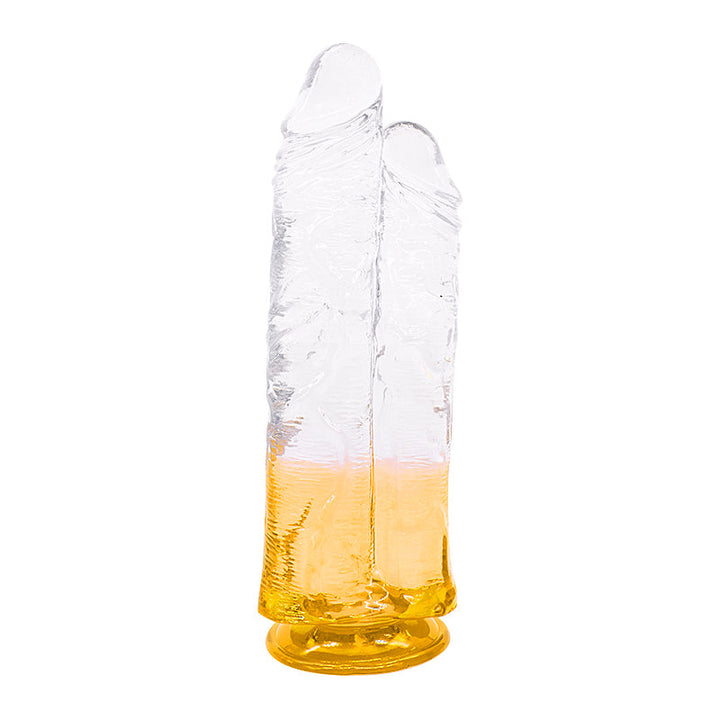 Dildo aus phthalatfreiem PVC, Größe XL (27 cm Gesamtlänge, 8 cm Durchmesser) – großer realistischer Dildo in Gelb, Rot, Lila & Blau, wasserdicht, körperfreundliches Material
