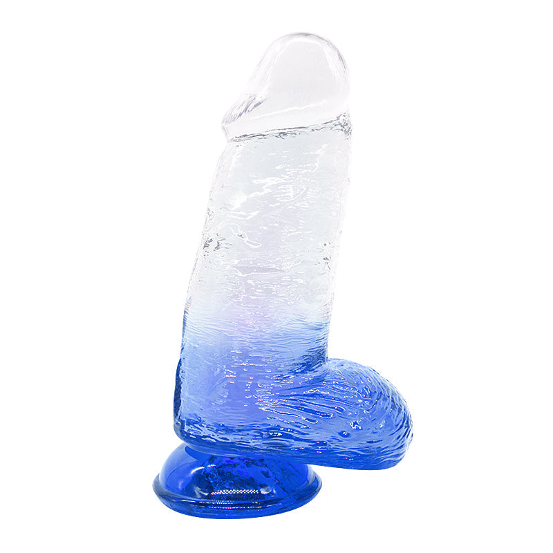 Dildo aus phthalatfreiem PVC, Größe XL (27 cm Gesamtlänge, 8 cm Durchmesser) – großer realistischer Dildo in Gelb, Rot, Lila & Blau, wasserdicht, körperfreundliches Material