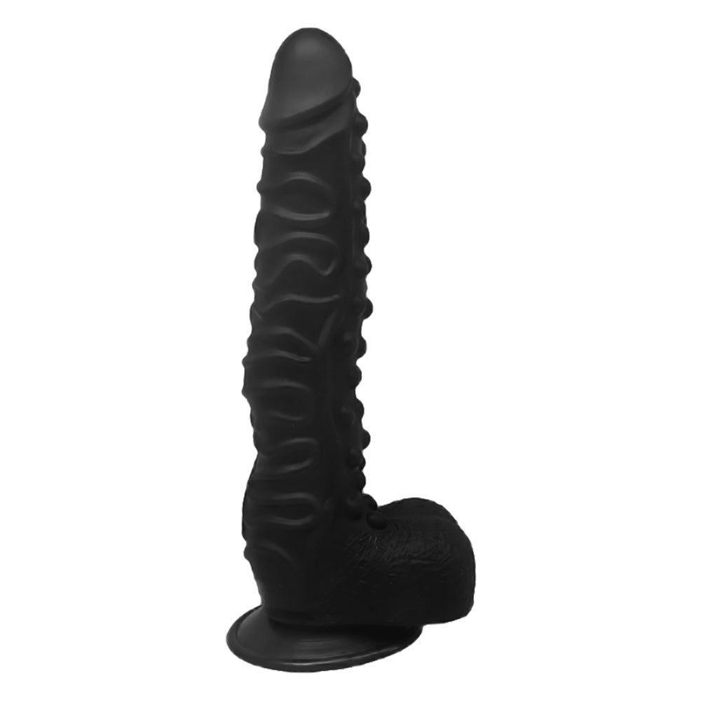 Schwarzer Dildo aus phthalatfreiem PVC, Größe L (27 cm Gesamtlänge, 5 cm Durchmesser) – realistischer Dildo, wasserdicht, körperfreundliches Material, hautfreundlich