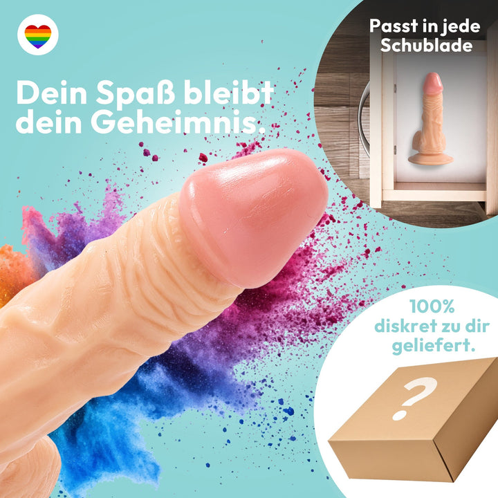 185mm Dildo no Vibrator Sex Toy Saugnapf Penis Anal PVC 3D Adern Hoden