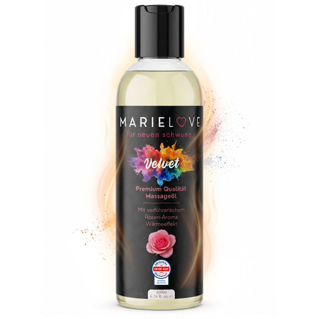 Marielove Velvet Premium Massageöl mit Rosen-Aroma, 200 ml