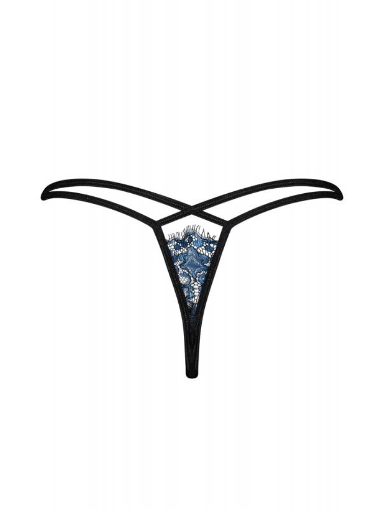 Yassmyne Sexy Spitzen-Tanga - Blau