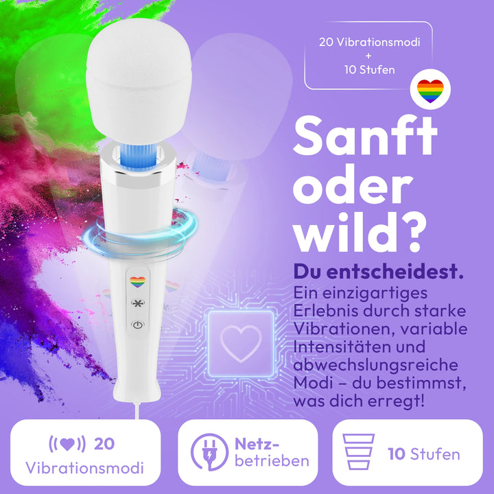 marielove Magic Wand Vibrator Magic Wand Netz Weiß