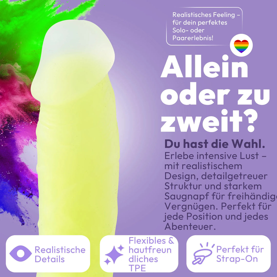 marielove Saugnapfdildo 20cm Dildo der im Dunklen leuchtet