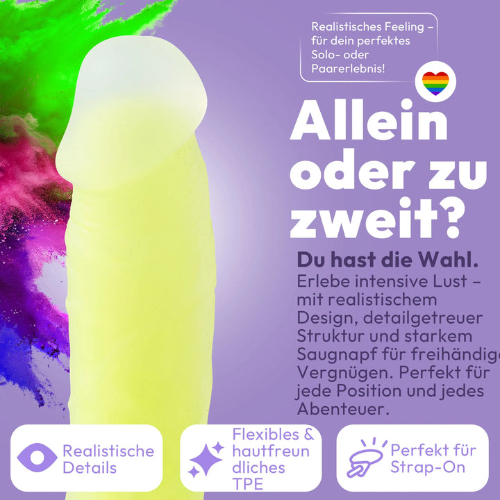 marielove Saugnapfdildo 20cm Dildo der im Dunklen leuchtet