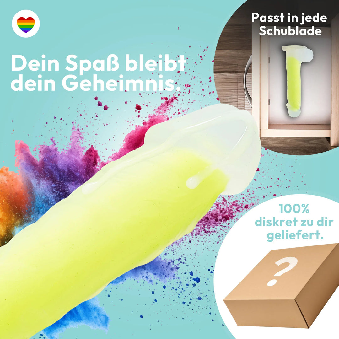 marielove Saugnapfdildo 20cm Dildo der im Dunklen leuchtet