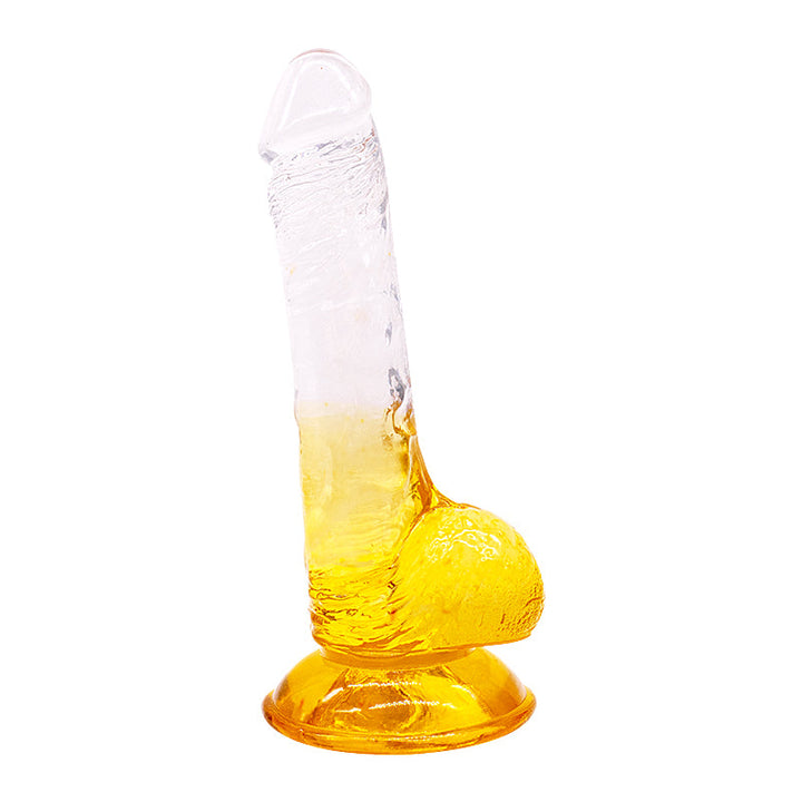Dildo aus phthalatfreiem PVC, 20 cm Gesamtlänge, 3,5 cm Durchmesser – realistischer Dildo in Gelb, Rot, Lila & Blau, wasserdicht, körperfreundliches Material, hautfreundlich