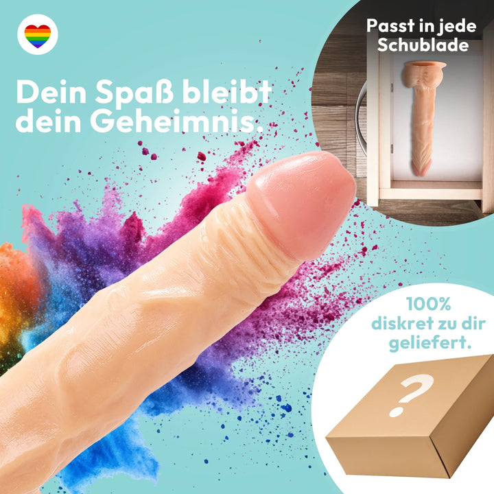 25cm Dildo no Vibrator Sex Toy Saugnapf Penis Anal PVC 3D Adern Hoden