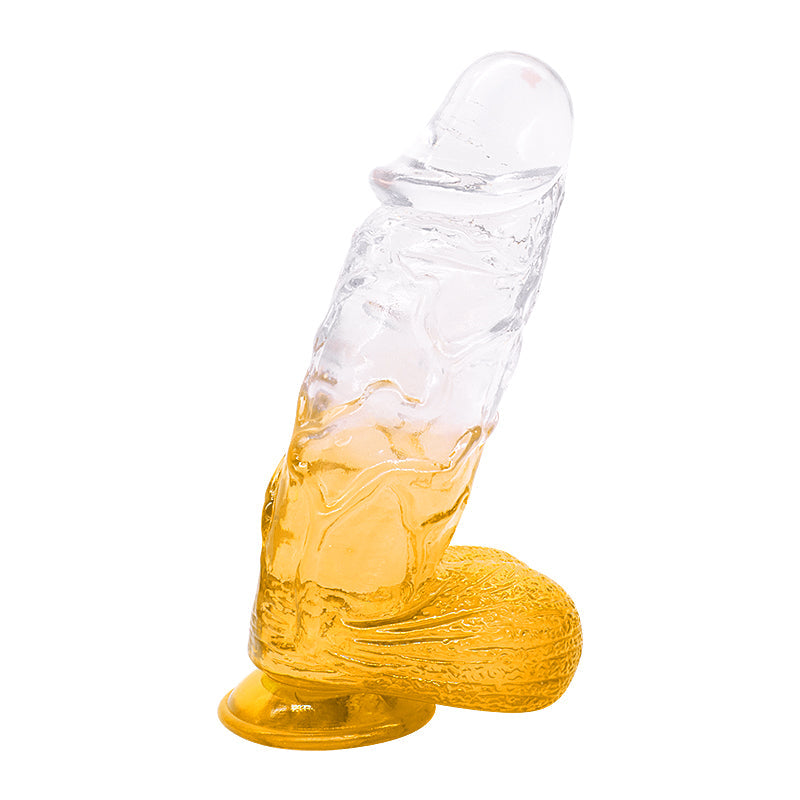 Dildo aus phthalatfreiem PVC, Größe XL (26 cm Gesamtlänge, 6,5 cm Durchmesser) – großer realistischer Dildo in Gelb, Rot, Lila & Blau, wasserdicht, körperfreundliches Material