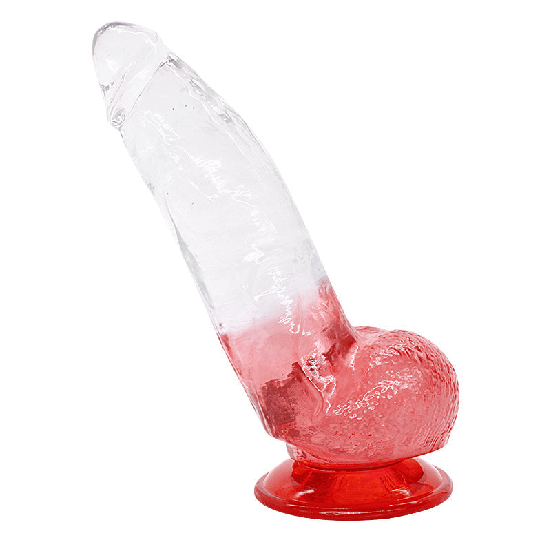 Dildo aus PVC, Größe M (21 cm Gesamtlänge, 5 cm Durchmesser) – realistischer Dildo in Gelb, Rot, Lila & Blau, wasserdicht, körperfreundliches Material, hautfreundlich