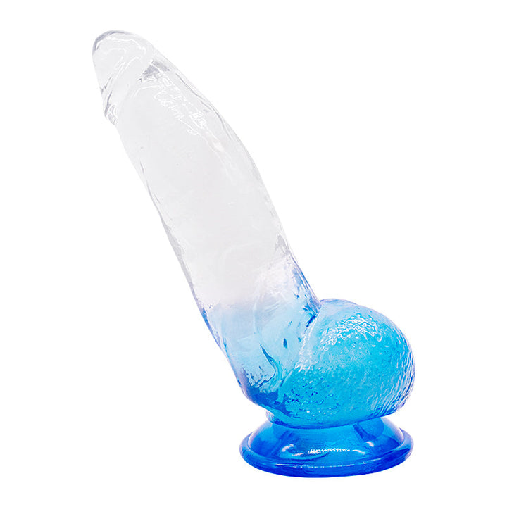 Dildo aus PVC, Größe M (21 cm Gesamtlänge, 5 cm Durchmesser) – realistischer Dildo in Gelb, Rot, Lila & Blau, wasserdicht, körperfreundliches Material, hautfreundlich