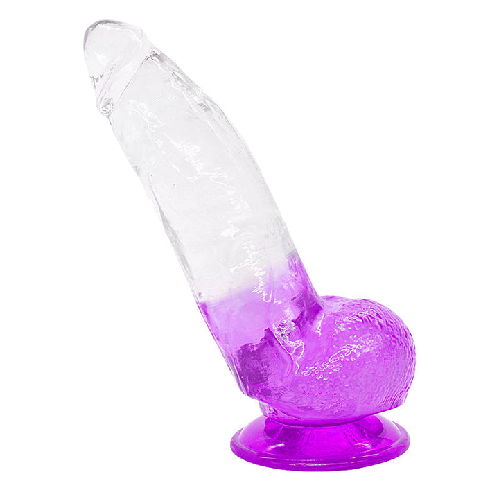 Dildo aus PVC, Größe M (21 cm Gesamtlänge, 5 cm Durchmesser) – realistischer Dildo in Gelb, Rot, Lila & Blau, wasserdicht, körperfreundliches Material, hautfreundlich