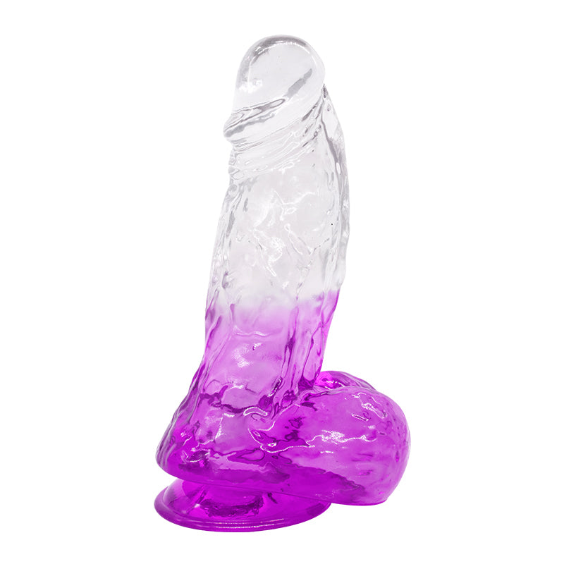 Dildo aus phthalatfreiem PVC, Größe L (21,5 cm Gesamtlänge, 6 cm Durchmesser) – realistischer Dildo in Gelb, Rot, Lila & Blau, wasserdicht, körperfreundliches Material, hautfreundlich