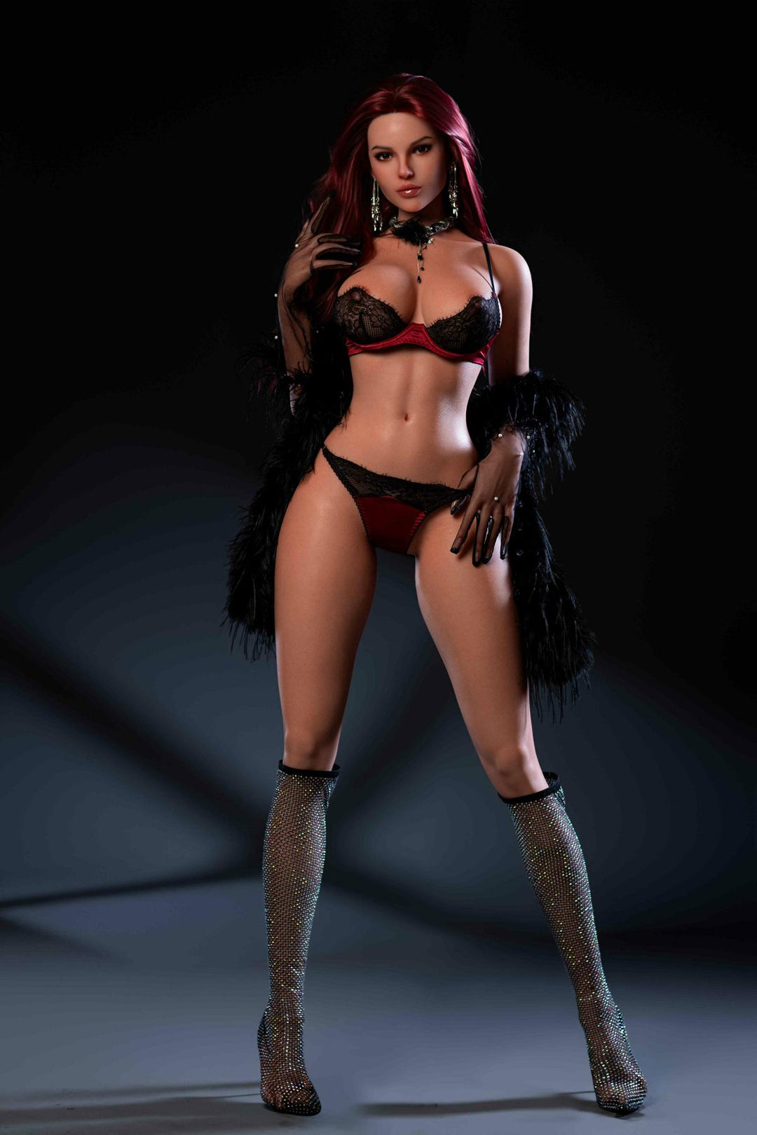 Realistische Sexpuppe in Dessous posiert