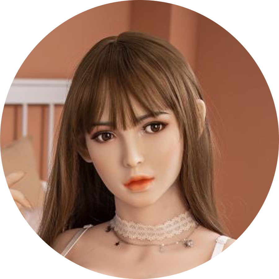 Realistische Sexpuppe mit braunen Haaren