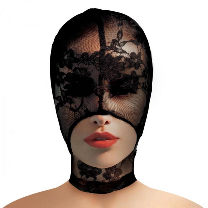 Lace Seduction Bondage-Maske - Schwarz