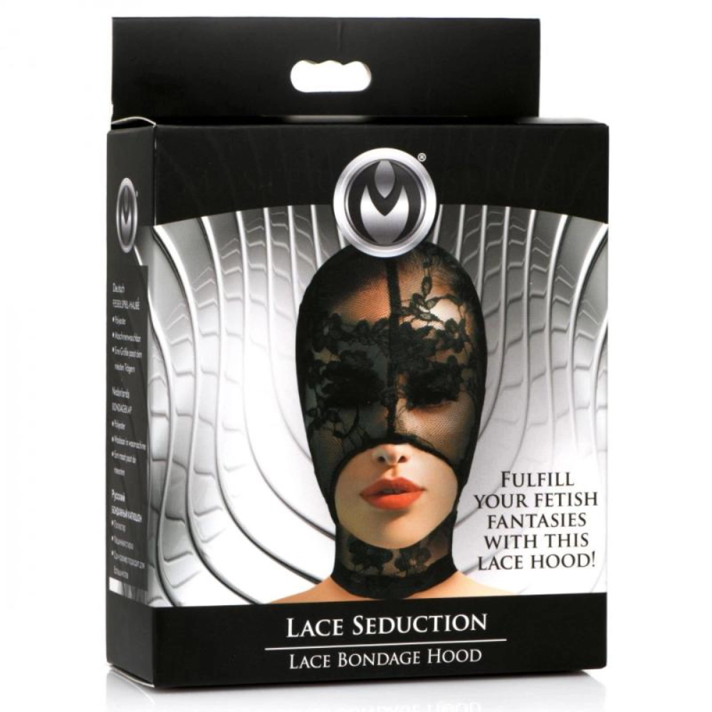 Lace Seduction Bondage-Maske - Schwarz