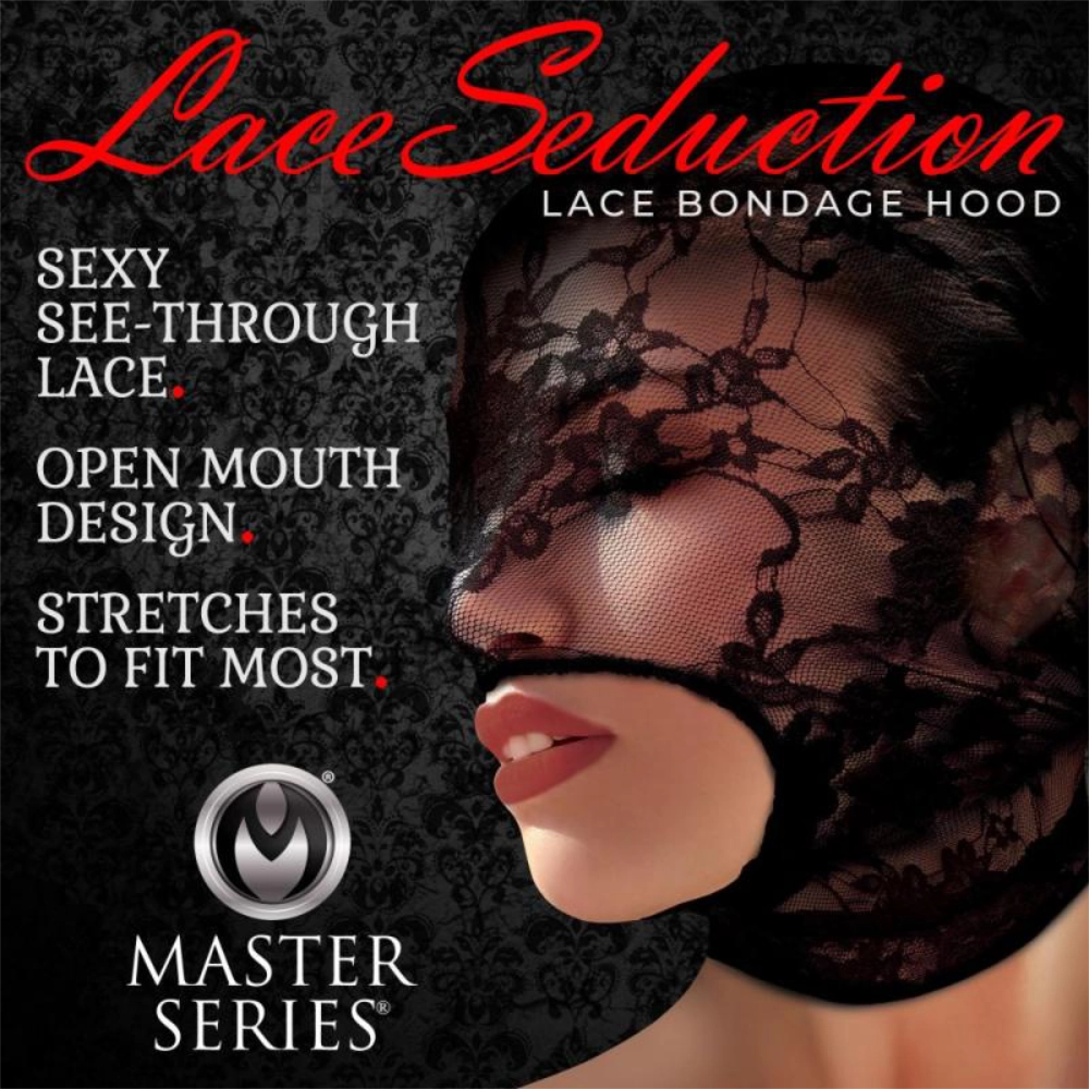 Lace Seduction Bondage-Maske - Schwarz