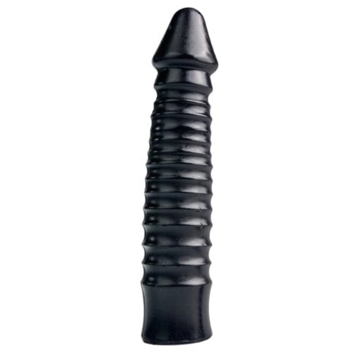 All Black XXL Dildos Default All Black Riesendildo Großer Dildo mit geriffeltem Schaft in Schwarz diskret bestellen bei marielove