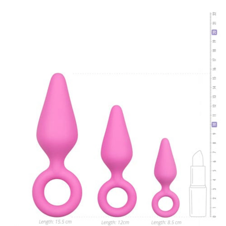 Easytoys Analplugs Default Satz rosa Analplugs mit Zugring diskret bestellen bei marielove