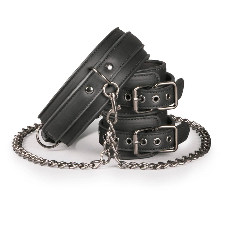 Easytoys Halsbänder Default Easytoys BDSM Halsband BDSM Bondage Pleasure Fesseln Hals- und Handgelenkfessel Fetish Erotik schwarz diskret bestellen bei marielove