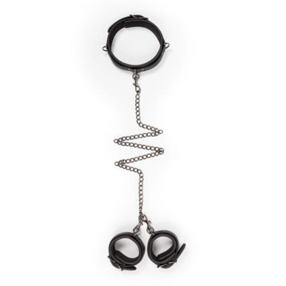 Easytoys Halsbänder Default Easytoys BDSM Halsband BDSM Bondage Pleasure Fesseln Hals- und Handgelenkfessel Fetish Erotik schwarz diskret bestellen bei marielove