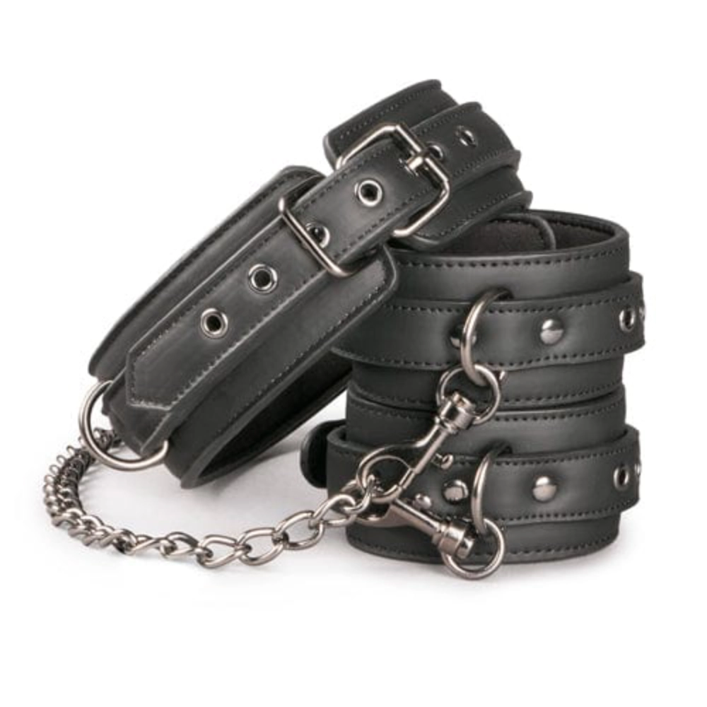 Easytoys Halsbänder Default Easytoys BDSM Halsband Lederhalsband mit Fußgelenkmanschetten diskret bestellen bei marielove