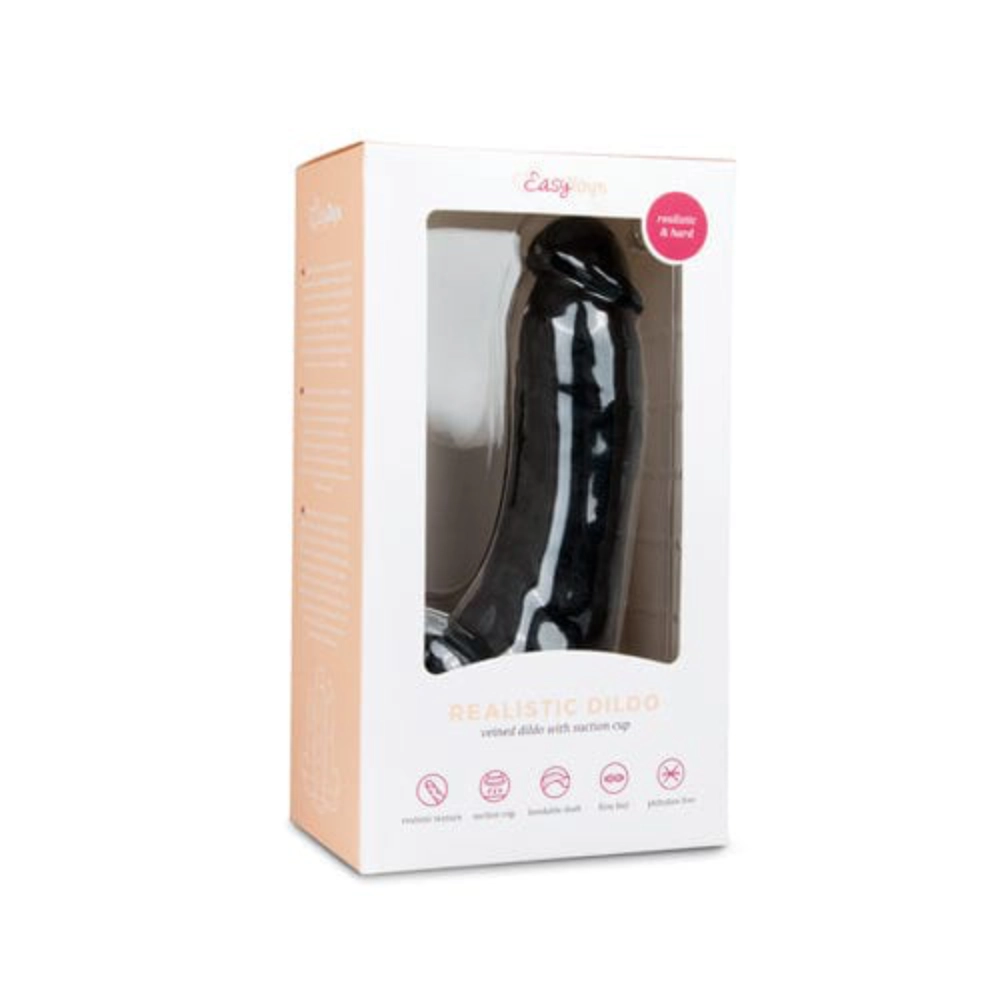 Easytoys Saugnapf Dildo Easytoys Saugnapfdildo Realistischer schwarzer Dildo - 20 cm diskret bestellen bei marielove