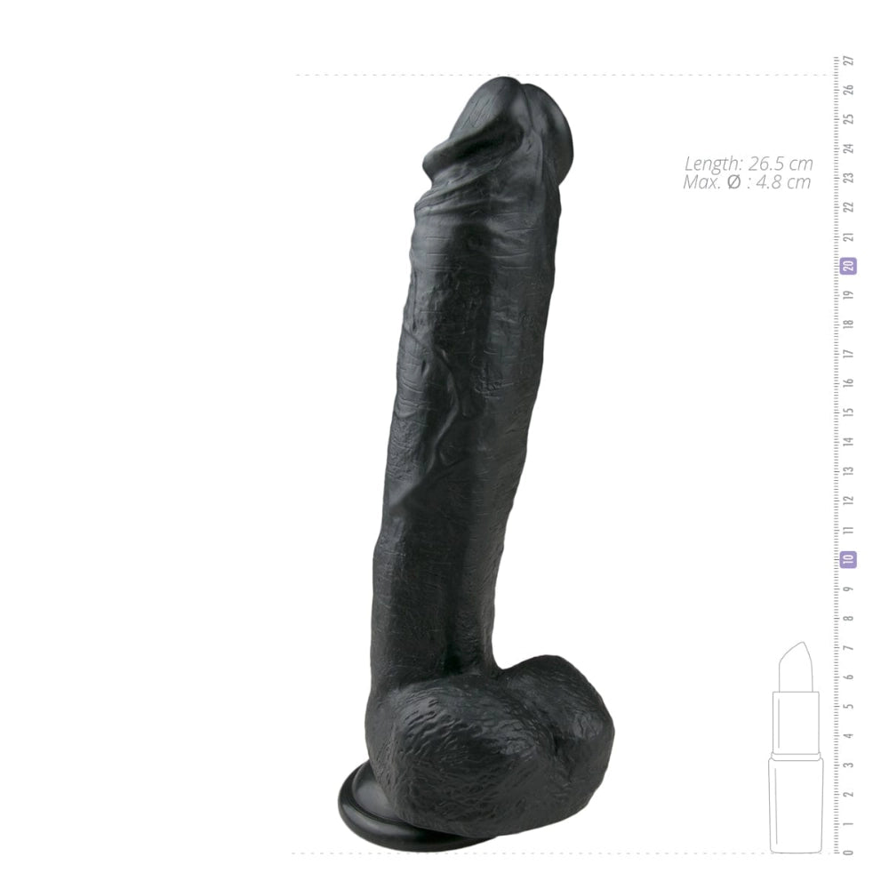 Easytoys Saugnapf Dildo Easytoys Saugnapfdildo Realistischer schwarzer Dildo - 26,5 cm diskret bestellen bei marielove