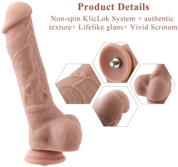 Hi Smith Fickmaschine Hismith 9,1" Silikon-Dildo für Hismith Sex Machine mit KlicLok-Anschluss - Hautfarbe diskret bestellen bei marielove