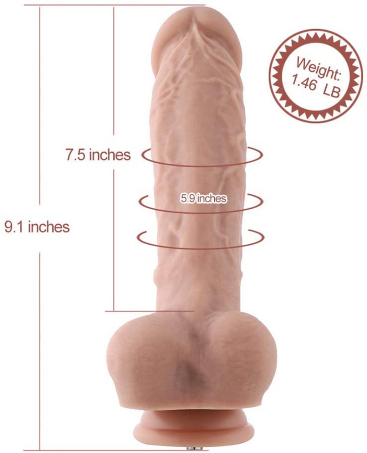 Hi Smith Fickmaschine Hismith 9,1" Silikon-Dildo für Hismith Sex Machine mit KlicLok-Anschluss - Hautfarbe diskret bestellen bei marielove