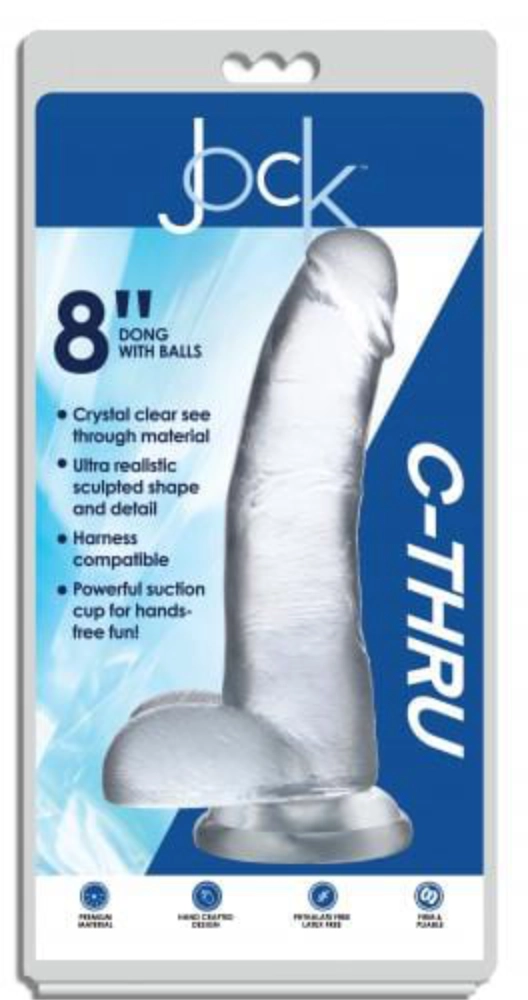 Jock Saugnapf Dildo Jock Saugnapfdildo Jock C-Thru Transparenter Dildo - 23 cm diskret bestellen bei marielove