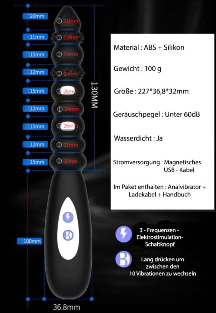 marielove Analvibratoren marielove Analvibrator mit Perlen diskret bestellen bei marielove