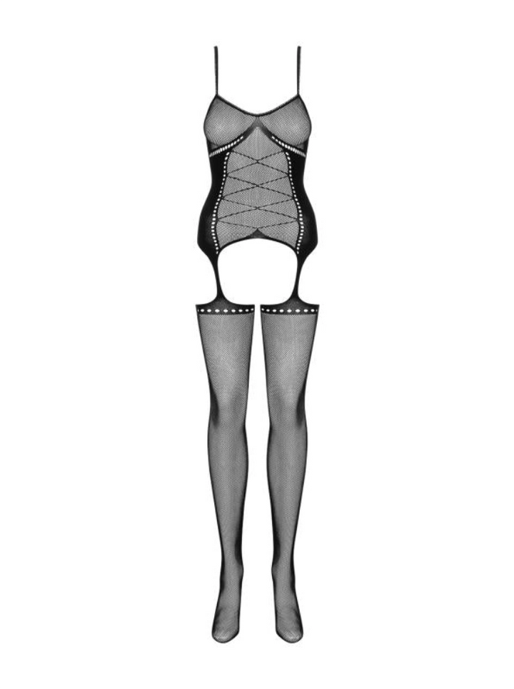 Bodystocking mit Strumpfhaltern im Bodysuit-Design