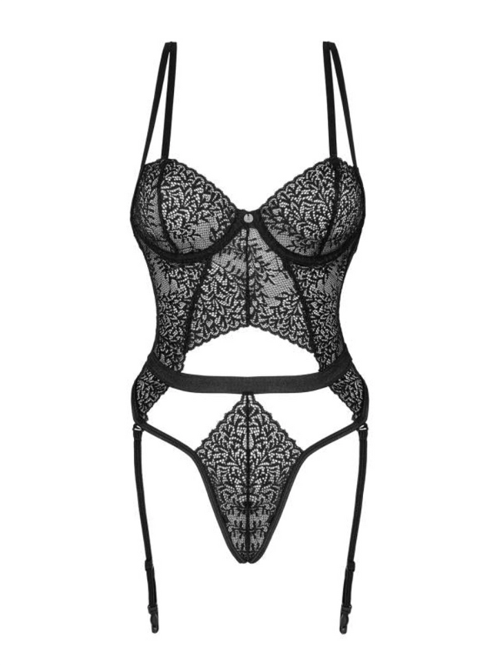 Yaskana Straps-Bodysuit - Schwarz