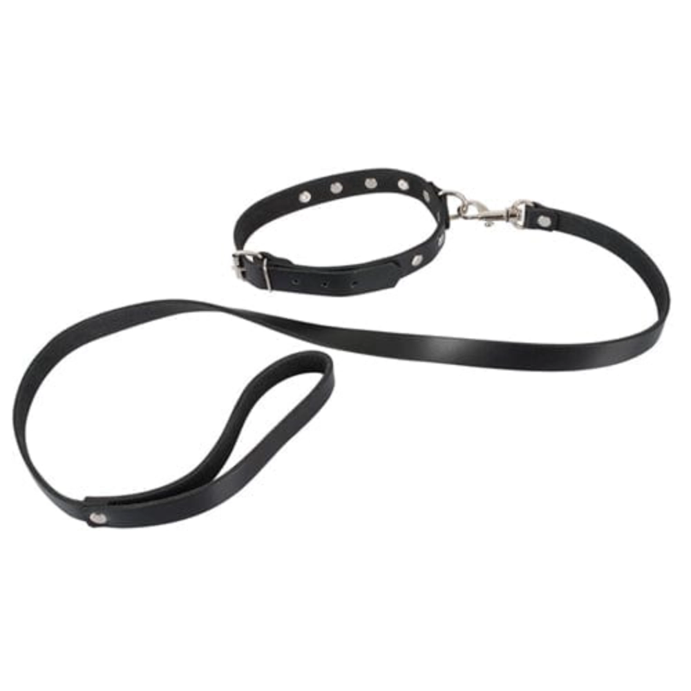 Zado Halsbänder Zado BDSM Halsband Lederhalsband mit Gürtel diskret bestellen bei marielove